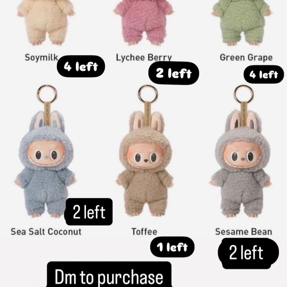 Cream Plush Keychain with Oversized Head and Floppy Ears